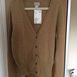 Tan Cardigan Angora Blend Sweater XS